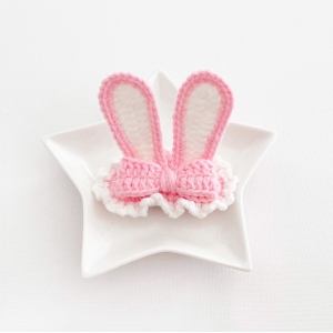 Girl Hair Clip Bunny Stand Crochet (GHP9454)
